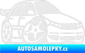 Samolepka Škoda Fabia 001 karikatura pravá Ultra Metalic bílá