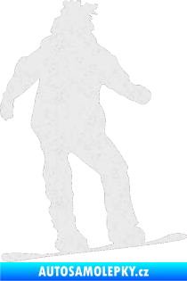 Samolepka Snowboard 008 levá Ultra Metalic bílá