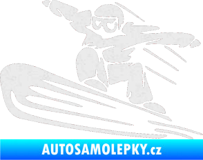 Samolepka Snowboard 014 levá Ultra Metalic bílá