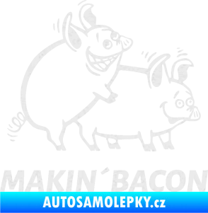 Samolepka Veselá prasátka makin bacon pravá Ultra Metalic bílá