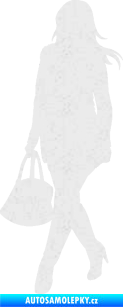 Samolepka Žena na nákupu 005 levá Ultra Metalic bílá