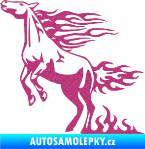 Samolepka Animal flames 001 levá kůň Ultra Metalic růžová