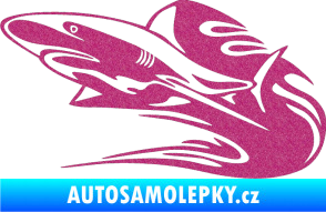 Samolepka Animal flames 037 levá žralok Ultra Metalic růžová