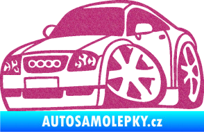 Samolepka Audi TT karikatura levá Ultra Metalic růžová