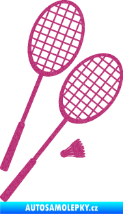 Samolepka Badminton rakety pravá Ultra Metalic růžová