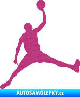 Samolepka Basketbal 016 pravá Ultra Metalic růžová