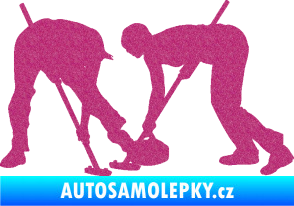 Samolepka Curling team 002 levá Ultra Metalic růžová