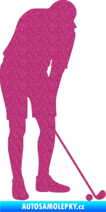 Samolepka Golfista 007 pravá Ultra Metalic růžová