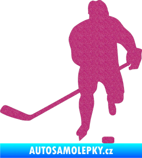 Samolepka Hokejista 008 levá Ultra Metalic růžová