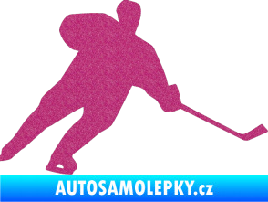 Samolepka Hokejista 014 pravá Ultra Metalic růžová