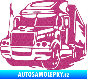Samolepka Kamion 002 levá nákladní auto Ultra Metalic růžová