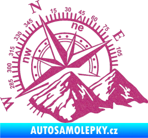 Samolepka Kompas 002 levá hory Ultra Metalic růžová