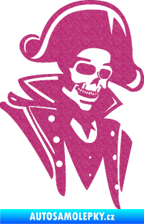 Samolepka Kostra pirát pravá Ultra Metalic růžová