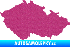 Samolepka Mapa České republiky 001  Ultra Metalic růžová