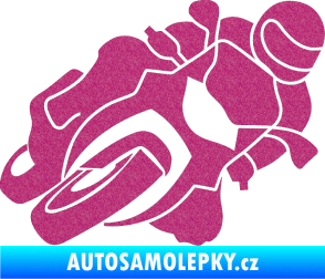 Samolepka Motorka 001 pravá silniční motorky Ultra Metalic růžová
