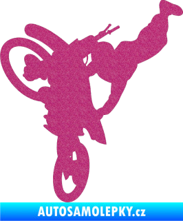 Samolepka Motorka 032 levá motokros freestyle Ultra Metalic růžová
