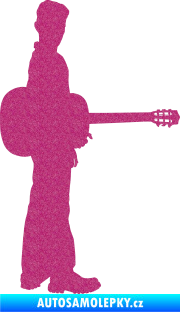 Samolepka Music 003 pravá hráč na kytaru Ultra Metalic růžová
