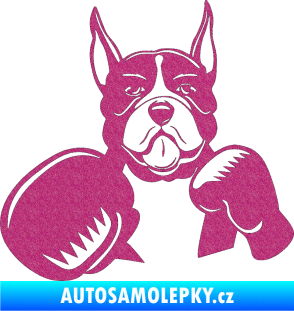 Samolepka Pes 183 levá boxer Ultra Metalic růžová