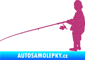 Samolepka Rybář 009 levá Ultra Metalic růžová