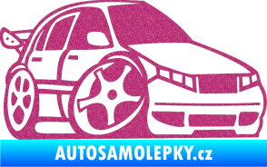 Samolepka Škoda Fabia 001 karikatura pravá Ultra Metalic růžová