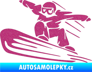 Samolepka Snowboard 014 levá Ultra Metalic růžová