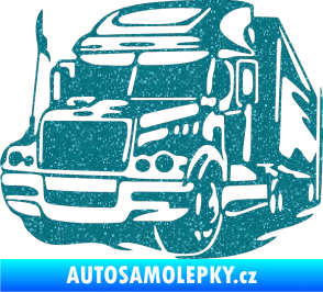 Samolepka Kamion 002 levá nákladní auto Ultra Metalic tyrkysová