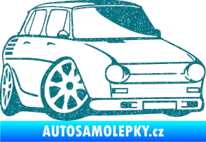 Samolepka Škoda 100 karikatura pravá Ultra Metalic tyrkysová
