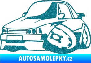 Samolepka Škoda 120 karikatura levá Ultra Metalic tyrkysová