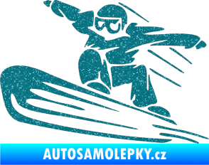 Samolepka Snowboard 014 levá Ultra Metalic tyrkysová