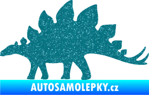 Samolepka Stegosaurus 001 levá Ultra Metalic tyrkysová
