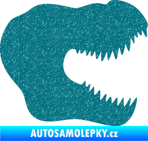 Samolepka Tyrannosaurus Rex lebka 001 pravá Ultra Metalic tyrkysová