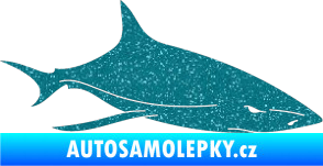 Samolepka Žralok 008 pravá Ultra Metalic tyrkysová