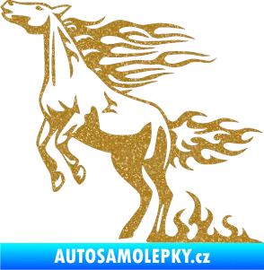 Samolepka Animal flames 001 levá kůň Ultra Metalic zlatá