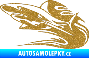 Samolepka Animal flames 037 levá žralok Ultra Metalic zlatá