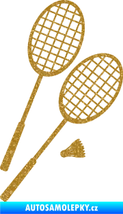 Samolepka Badminton rakety pravá Ultra Metalic zlatá