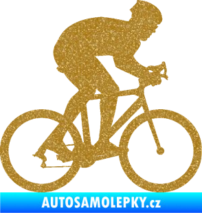 Samolepka Cyklista 008 pravá Ultra Metalic zlatá