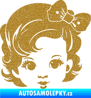 Samolepka Dítě v autě 110 pravá holčička s mašlí Ultra Metalic zlatá