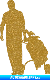 Samolepka Golfista 009 levá Ultra Metalic zlatá