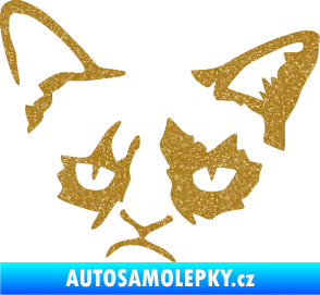 Samolepka Grumpy cat 001 levá Ultra Metalic zlatá