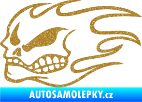 Samolepka Head - lebka - levá Ultra Metalic zlatá