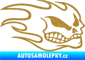 Samolepka Head - lebka- pravá Ultra Metalic zlatá