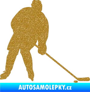 Samolepka Hokejista 005 pravá Ultra Metalic zlatá