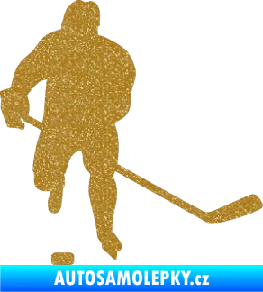 Samolepka Hokejista 008 pravá Ultra Metalic zlatá