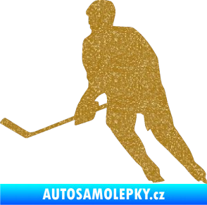 Samolepka Hokejista 013 levá Ultra Metalic zlatá