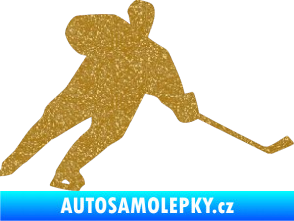 Samolepka Hokejista 014 pravá Ultra Metalic zlatá