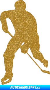 Samolepka Hokejista 022 levá Ultra Metalic zlatá
