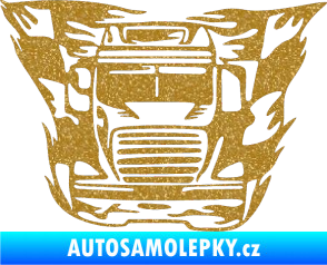 Samolepka Kamion 001 nákladní auto Ultra Metalic zlatá