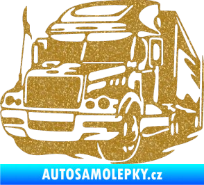 Samolepka Kamion 002 levá nákladní auto Ultra Metalic zlatá