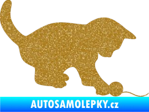 Samolepka Kočka 002 pravá Ultra Metalic zlatá