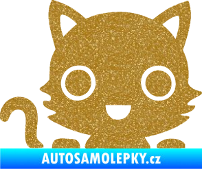 Samolepka Kočka 014 levá kočka v autě Ultra Metalic zlatá